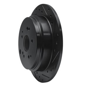 Honda Odyssey Brake Rotor (1) - Rear Right - R1 Concepts - Drilled & Slotted - Black - `02-`04